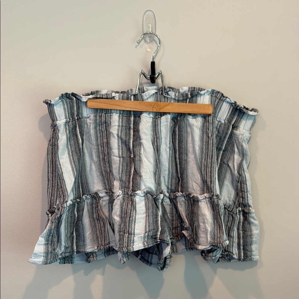 Vanilla Star Blue Ruffled Shorts